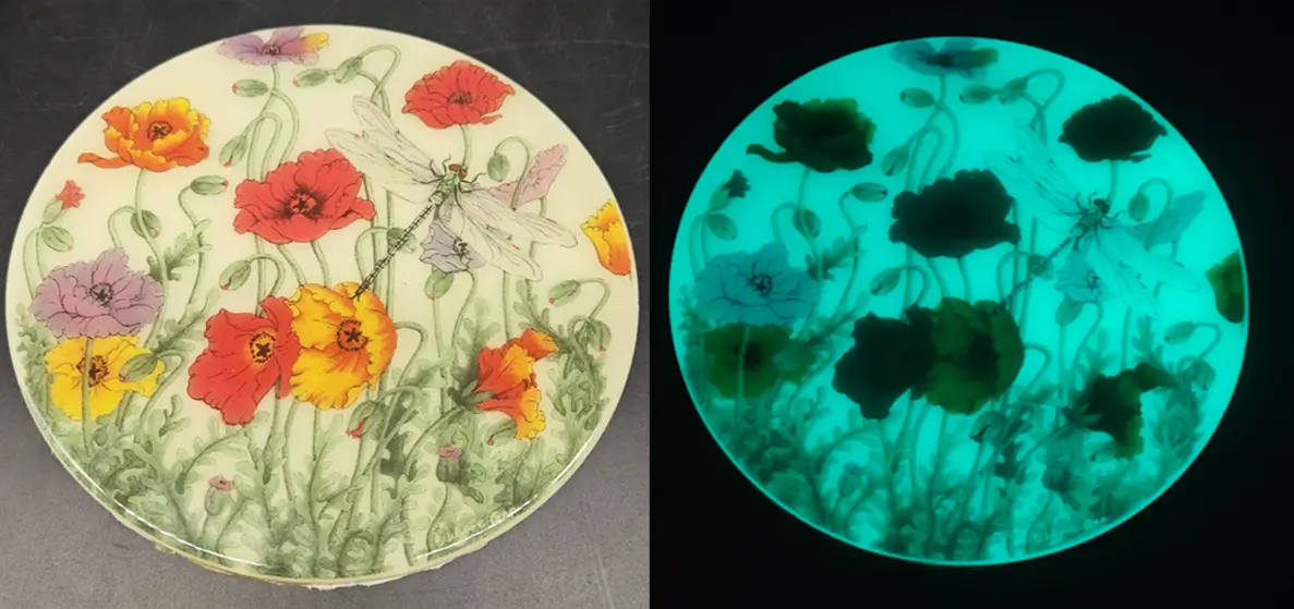 유리와 세라믹이 혼합된 어둠 속에서 빛나는 파우더 11 글로우 세라믹 팔레트